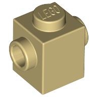 Lego kostka (kostička) 1x1 s nopy na dvou stranách, béžová (421356, 4213568)